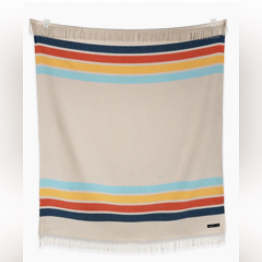 Sack Cloth and Ashes Striped Fringe throw Blanket